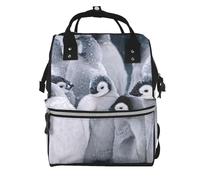 Hnnkloy Penguin In The Snow, Large Capacity Mummy Backpack Diaper Bag Travel Backpack for Outdoor