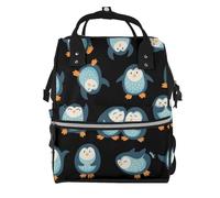 Hnnkloy Penguins Cartoon Patterned, Large Capacity Mummy Backpack Diaper Bag Travel Backpack for Outdoor