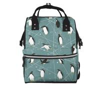 Hnnkloy Penguins Pattern, Large Capacity Mummy Backpack Diaper Bag Travel Backpack for Outdoor