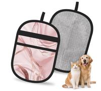 Hnnkloy Pink Marble Abstract, 2 Pack Pet Hair Removal Gloves For Bed,Carpet,Clothes,Sofa,Static Grooming Glove For Dogs & Cats