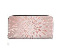 Hnnkloy Pink Rose Gold Blush Gold Strokes Stripes Shine, PU Leather Wallets Large Capacity Clutch Wallet for Men Women