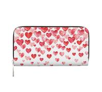 Hnnkloy Print Falling Red Hearts, PU Leather Wallets Large Capacity Clutch Wallet for Men Women