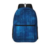 Hnnkloy Programmer Binary Code Blue, 17 Inch Backpack With Pockets Casual Daypack Water Resistant School Bag