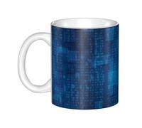 Hnnkloy Programmer Binary Code Blue,Ceramic Mug Large Coffee Cup Suitable for Kitchen Restaurant Office Coffee Shop 330ml