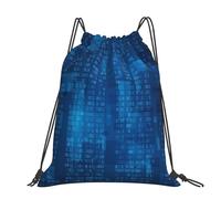 Hnnkloy Programmer Binary Code Blue, Drawstring Backpack Unisex Sport Gym Bag Casual Daypack Drawstring Sackpack