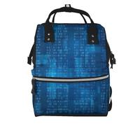 Hnnkloy Programmer Binary Code Blue, Large Capacity Mummy Backpack Diaper Bag Travel Backpack for Outdoor
