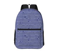 Hnnkloy Programmer Binary Computer Code Purple, 17 Inch Backpack With Pockets Casual Daypack Water Resistant School Bag
