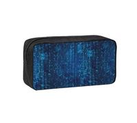 Hnnkloy Programmer Blue Binary Code, Big Capacity Pencil Case Portable Pen Pouch Stationery Bag for School Office