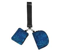 Hnnkloy Programmer Blue Binary Code, Outdoor Sports Wrist Bag, Portable Coin Purse, Dual Pouch Wristlet Wallets with Detachable Keychain