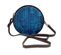 Hnnkloy Programmer Blue Binary Code, PU Leather Shoulder Bag, Round Crossbody Bag - Circle Purse for Women