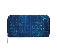 Hnnkloy Programmer Blue Binary Code, PU Leather Wallets Large Capacity Clutch Wallet for Men Women