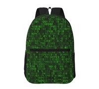Hnnkloy Programmer Green Decimal Computer Code, 17 Inch Backpack With Pockets Casual Daypack Water Resistant School Bag