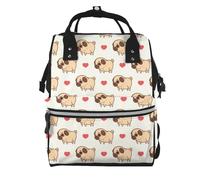 Hnnkloy Puglie Pug, Large Capacity Mummy Backpack Diaper Bag Travel Backpack for Outdoor