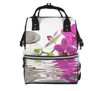 Hnnkloy Purple Orchid, Large Capacity Mummy Backpack Diaper Bag Travel Backpack for Outdoor
