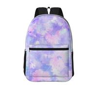 Hnnkloy Purple Pastel Tie Dye, 17 Inch Backpack With Pockets Casual Daypack Water Resistant School Bag