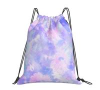 Hnnkloy Purple Pastel Tie Dye, Drawstring Backpack Unisex Sport Gym Bag Casual Daypack Drawstring Sackpack