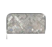 Hnnkloy Quatrefoil Moroccan Mother of Pearl, PU Leather Wallets Large Capacity Clutch Wallet for Men Women