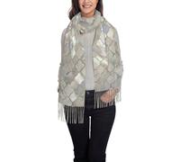 Hnnkloy Quatrefoil Moroccan Mother Of Pearl,Women's Fashion Imitation Cashmere Scarf, Lightweight Tassel Shawl 197x72 cm