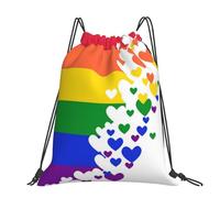 Hnnkloy Rainbow Flag Gay Pride Lesbian Lgbt, Drawstring Backpack Unisex Sport Gym Bag Casual Daypack Drawstring Sackpack