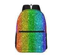 Hnnkloy Rainbow Looks Like With Sequin, 17 Inch Backpack With Pockets Casual Daypack Water Resistant School Bag