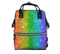 Hnnkloy Rainbow Looks Like With Sequin, Large Capacity Mummy Backpack Diaper Bag Travel Backpack for Outdoor