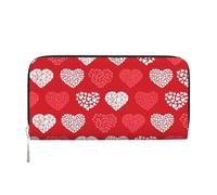 Hnnkloy Red and White Hearts and Love, PU Leather Wallets Large Capacity Clutch Wallet for Men Women