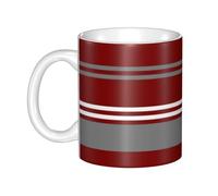 Hnnkloy Red,Grey and White Stripe,Ceramic Mug Large Coffee Cup Suitable for Kitchen Restaurant Office Coffee Shop 330ml