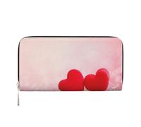 Hnnkloy Red Heart Pink Glitter Printed, PU Leather Wallets Large Capacity Clutch Wallet for Men Women