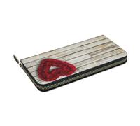 Hnnkloy Red Heart-Shaped Roses Printed, PU Leather Wallets Large Capacity Clutch Wallet for Men Women