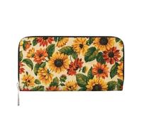 Hnnkloy Red Sunflower, PU Leather Wallets Large Capacity Clutch Wallet for Men Women