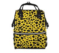 Hnnkloy Retro 80S Style Bright Yellow, Large Capacity Mummy Backpack Diaper Bag Travel Backpack for Outdoor