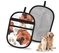 Hnnkloy Rhodesian Ridgeback With Love, 2 Pack Pet Hair Removal Gloves For Bed,Carpet,Clothes,Sofa,Static Grooming Glove For Dogs & Cats