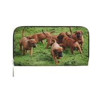 Hnnkloy Rhodesian Ridgebacks Dogs Puppies Pets Family, PU Leather Wallets Large Capacity Clutch Wallet for Men Women