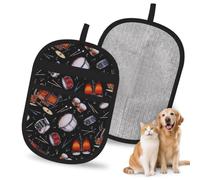 Hnnkloy Rock Drum Stand, 2 Pack Pet Hair Removal Gloves For Bed,Carpet,Clothes,Sofa,Static Grooming Glove For Dogs & Cats