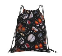 Hnnkloy Rock Drum Stand, Drawstring Backpack Unisex Sport Gym Bag Casual Daypack Drawstring Sackpack