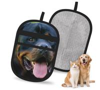 Hnnkloy Rottweiler, 2 Pack Pet Hair Removal Gloves For Bed,Carpet,Clothes,Sofa,Static Grooming Glove For Dogs & Cats
