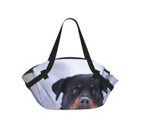 Hnnkloy Rottweiler Dog Snow Collar Eyes,Portable Camping Mat Multifunctional Foldable Picnic Blanket As Camping Tote Bag For Traveling