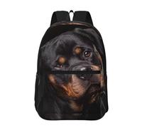 Hnnkloy Rottweiler - Loving Confident And Loyal, 17 Inch Backpack With Pockets Casual Daypack Water Resistant School Bag