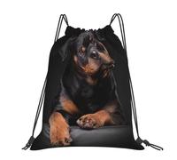 Hnnkloy Rottweiler Loving Confident And Loyal, Drawstring Backpack Unisex Sport Gym Bag Casual Daypack Drawstring Sackpack