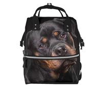 Hnnkloy Rottweiler - Loving Confident And Loyal, Large Capacity Mummy Backpack Diaper Bag Travel Backpack for Outdoor