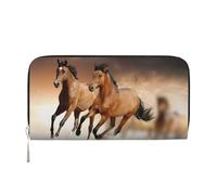 Hnnkloy Running Horse Print, PU Leather Wallets Large Capacity Clutch Wallet for Men Women