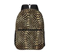 Hnnkloy Safari African Black Gold Python Animal Skin Sepia, 17 Inch Backpack With Pockets Casual Daypack Water Resistant School Bag