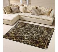 Hnnkloy Safari African Black Gold Python Animal Skin Sepia, Area Rug, Large Carpet, Anti-Skid Floor Mat For Living Room, Bedroom 160 X 120 cm