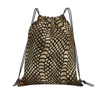 Hnnkloy Safari African Black Gold Python Animal Skin Sepia, Drawstring Backpack Unisex Sport Gym Bag Casual Daypack Drawstring Sackpack