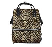 Hnnkloy Safari African Black Gold Python Animal Skin Sepia, Large Capacity Mummy Backpack Diaper Bag Travel Backpack for Outdoor