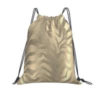 Hnnkloy Safari African Gold Glam Zebra Animal Skin Sepia, Drawstring Backpack Unisex Sport Gym Bag Casual Daypack Drawstring Sackpack
