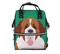 Hnnkloy Saint Bernard Dog, Large Capacity Mummy Backpack Diaper Bag Travel Backpack for Outdoor