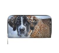 Hnnkloy Saint Bernard Dog, PU Leather Wallets Large Capacity Clutch Wallet for Men Women