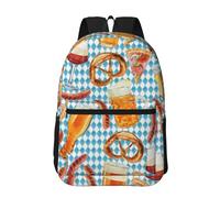 Hnnkloy Sausage Bread Pizza Pattern, 17 Inch Backpack With Pockets Casual Daypack Water Resistant School Bag