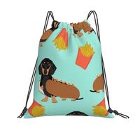 Hnnkloy Sausage Dog Dachshund, Drawstring Backpack Unisex Sport Gym Bag Casual Daypack Drawstring Sackpack